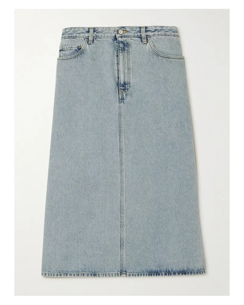 Totême Midi-jeansrock Aus Bio-denim - Blau Blau