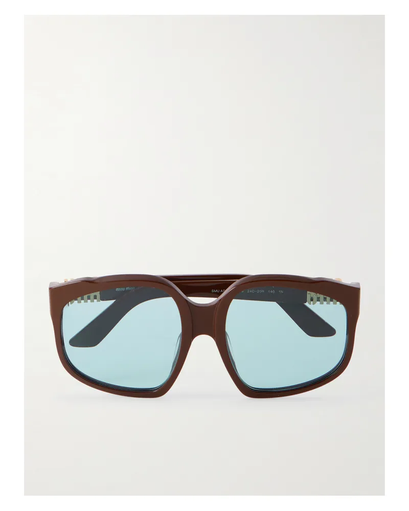 Miu Miu Oversized-sonnenbrille Mit Eckigem Rahmen Aus Azetat - Braun Braun