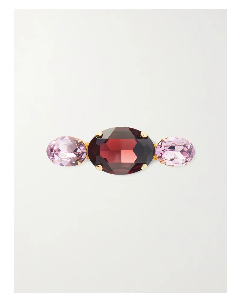 Jennifer Behr Adrienne Goldfarbene Haarspange Mit Kristallen - Burgunder Burgunder