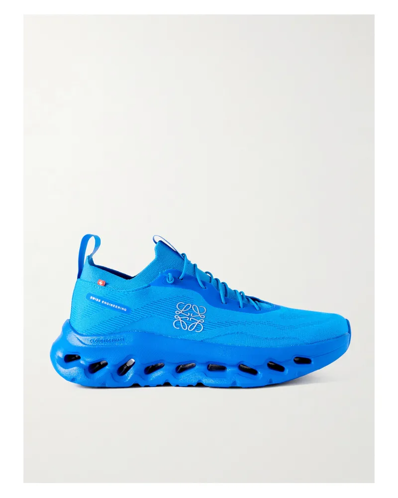 Loewe On Cloudtilt Stretch Recycled-knit Sneakers - Blue Blue