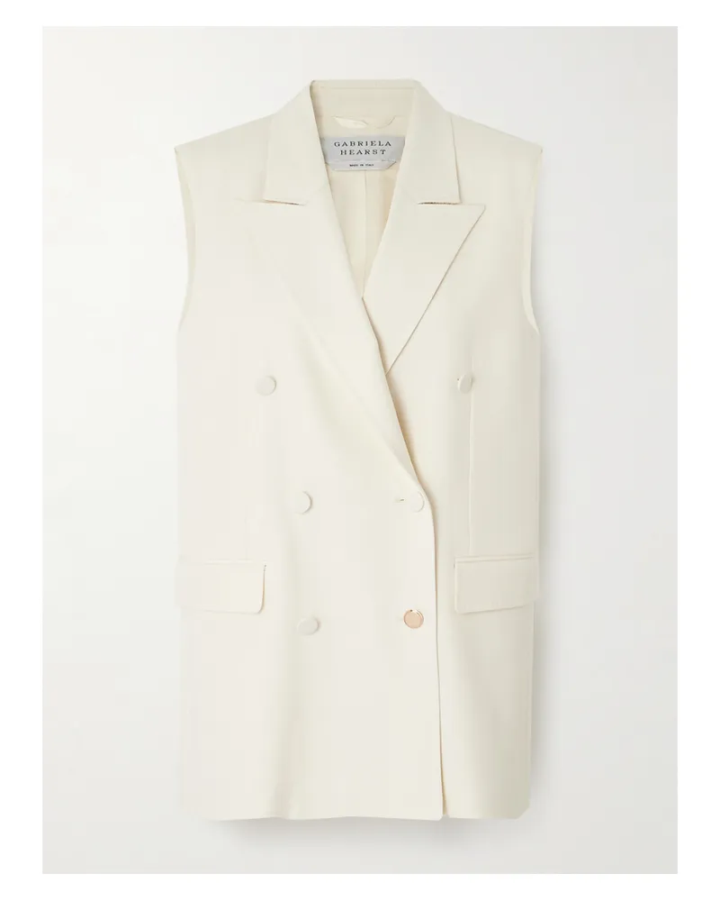 Gabriela Hearst Mayte Doppelreihige Weste Aus Einer Seiden-wollmischung - Elfenbein Elfenbein