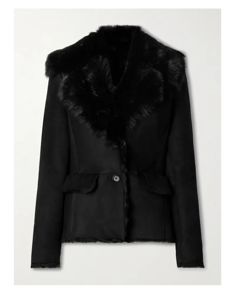 Magda Butrym Jacke Aus Shearling - Schwarz Schwarz