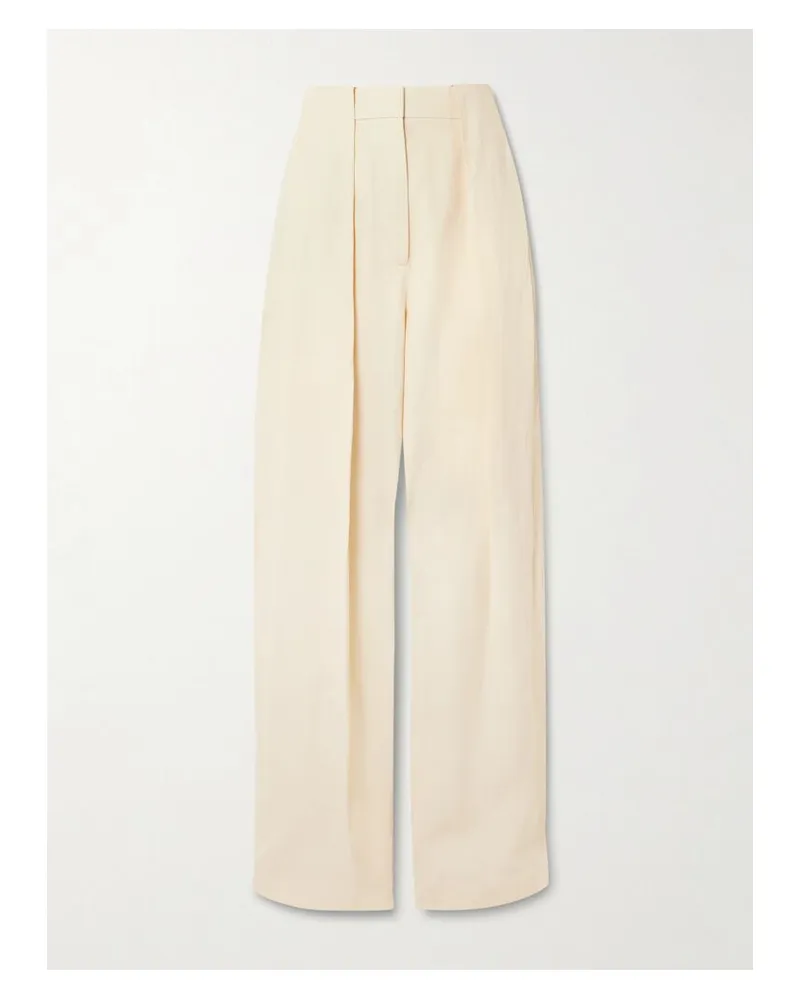 Stella McCartney Balloon Hose Mit Weitem Bein Aus Popeline Mit Falten - Creme Creme