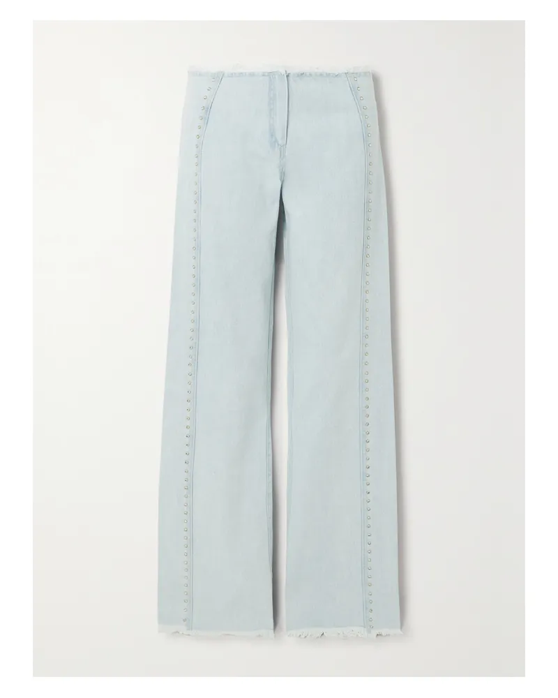 SIEDRES Giny Hoch Sitzende Jeans Mit Weitem Bein, Fransen Und Verzierungen - Blau Blau