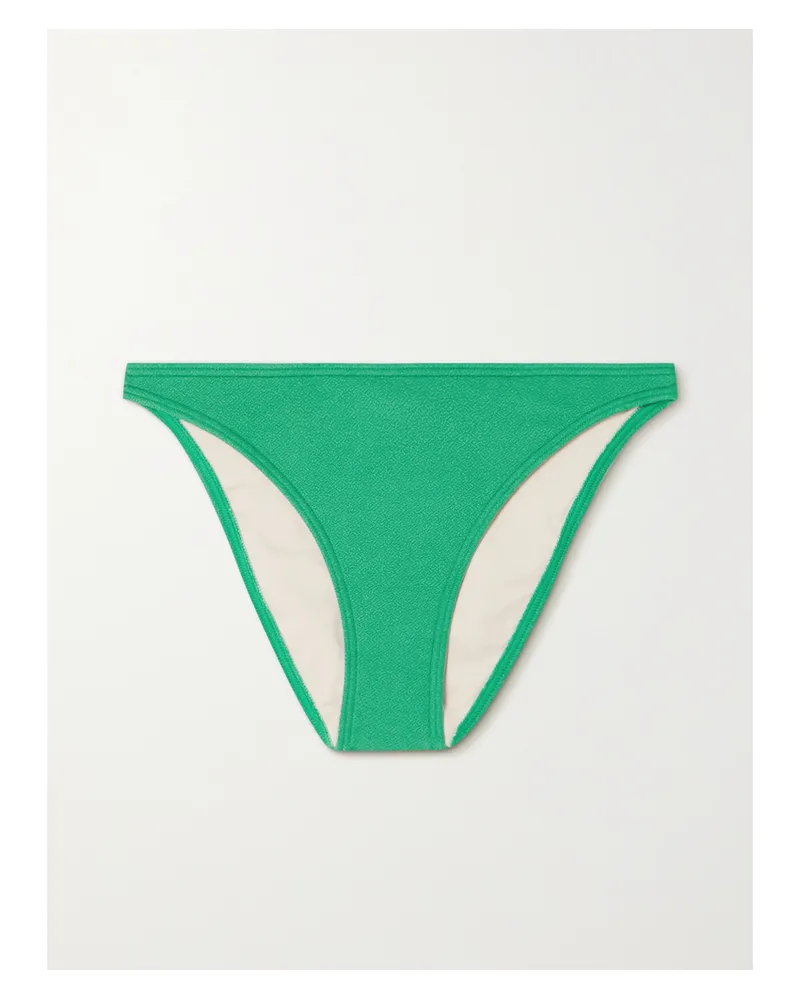 Peony Net Sustain Bikini-höschen Aus Recyceltem Stretch-crêpe - Grün Grün