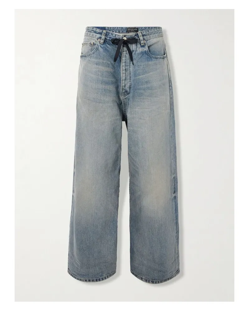 Balenciaga Jeans In Distressed-optik - Blau Blau