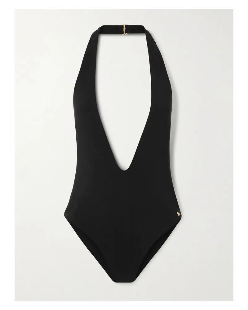 Kiki De Montparnasse Echauffe Neckholder-badeanzug - Schwarz Schwarz