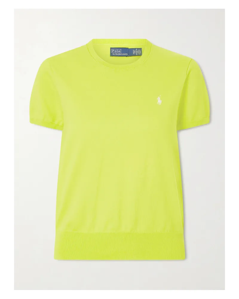 Ralph Lauren Embroidered Cotton-blend Sweater - Green Green