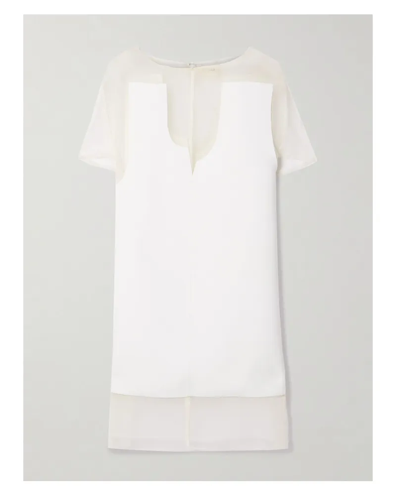 KHAITE Winona Minikleid Aus Chiffon Und Crêpe - Weiß Weiß