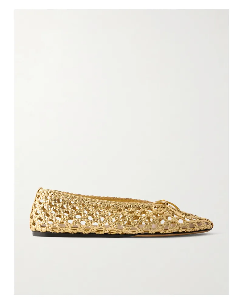 Le Monde Béryl Woven Leather Ballet Flats - Gold Gold