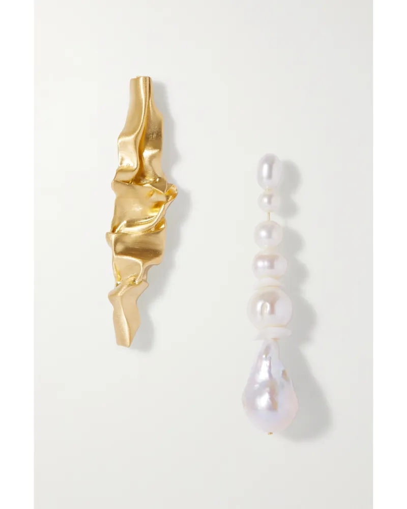 Completedworks Crumple Ohrringe Mit Aus Gold-vermeil Und Perlen Mit Keramikdetails Gold