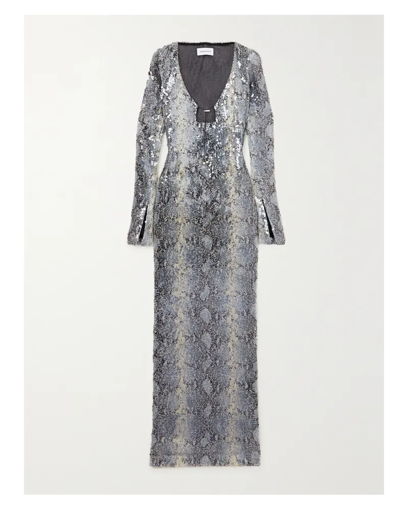 16ARLINGTON Solaria Maxikleid Aus Tüll Mit Schlangenprint Und Pailletten - Animal-Print Animal-print
