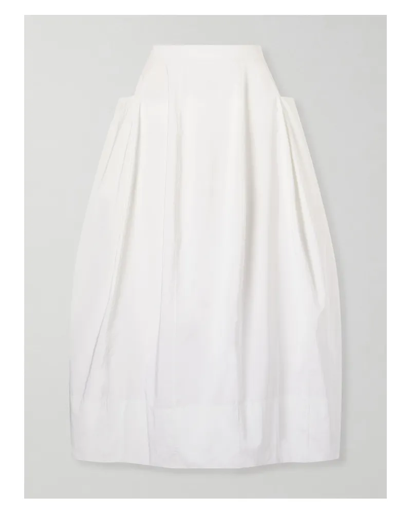 tibi Lantern Paneled Shell Skirt - White White