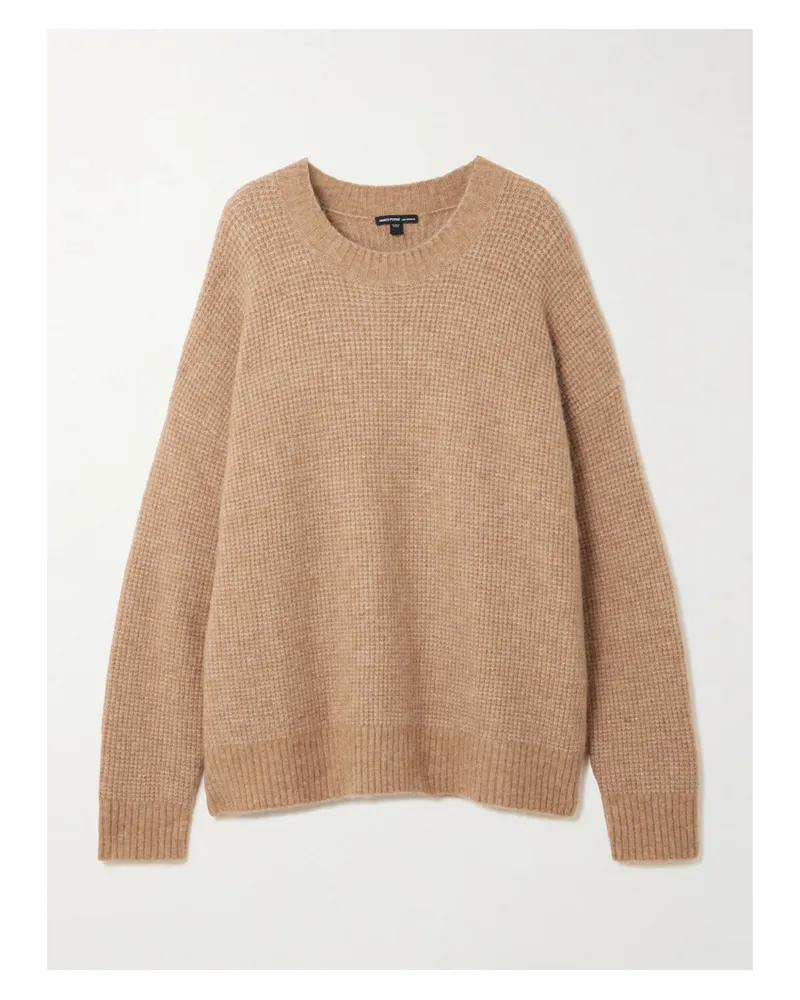 James Perse Pullover In Waffelstrick - Braun Braun