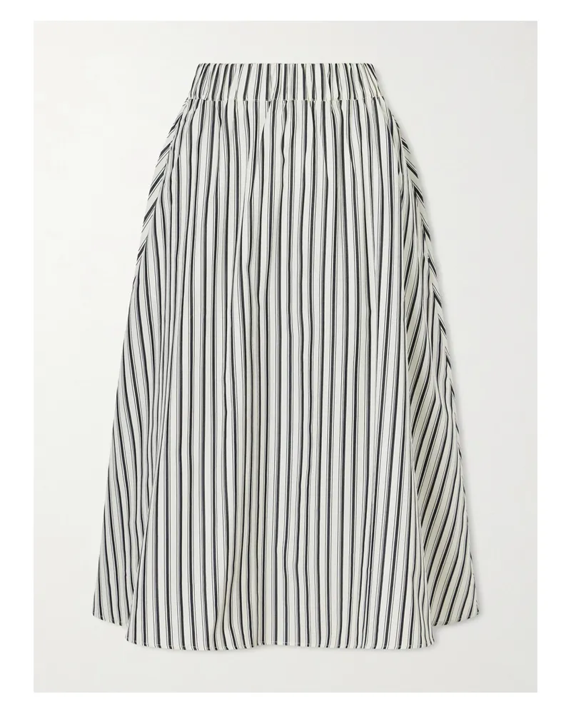 Maria Mcmanus Striped Organic Cotton-poplin Midi Skirt - Multi Multi