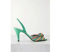 85 Slingback-sandalen Aus Leder Mit Verzierungen - Grün