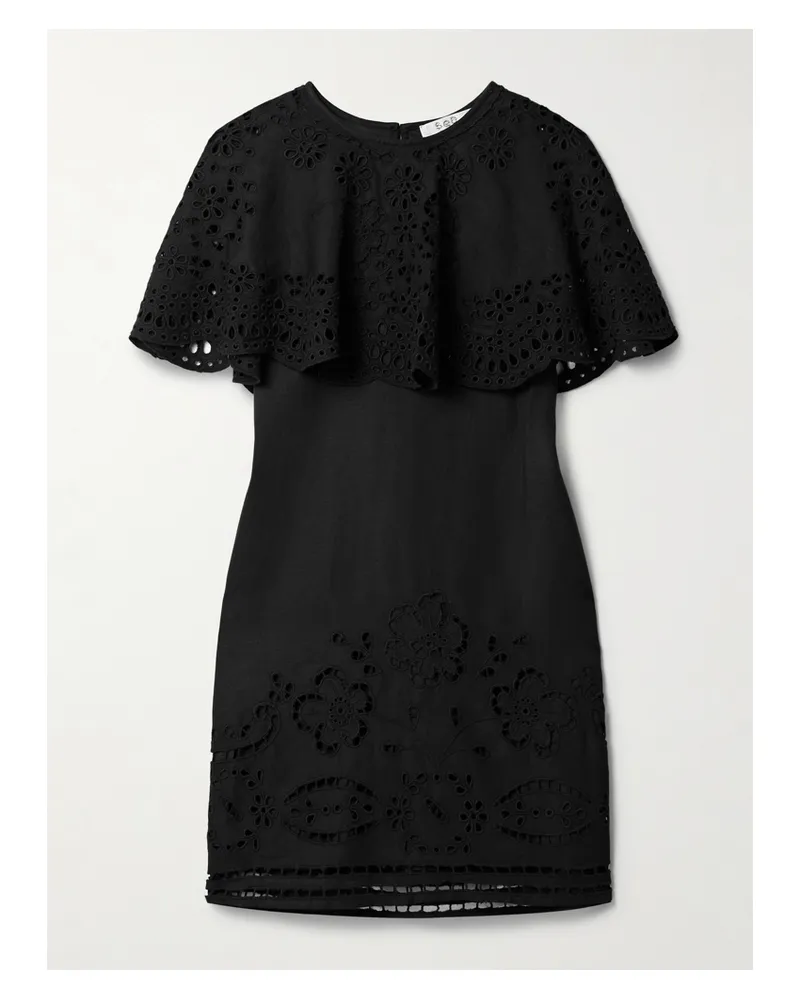 Sea Lula Mehrlagiges Minikleid Mit Lochstickerei - Schwarz Schwarz