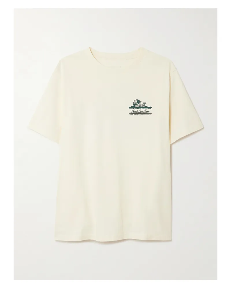 Aimé Leon Dore Unisphere Printed Cotton-jersey T-shirt - Neutrals Neutrals