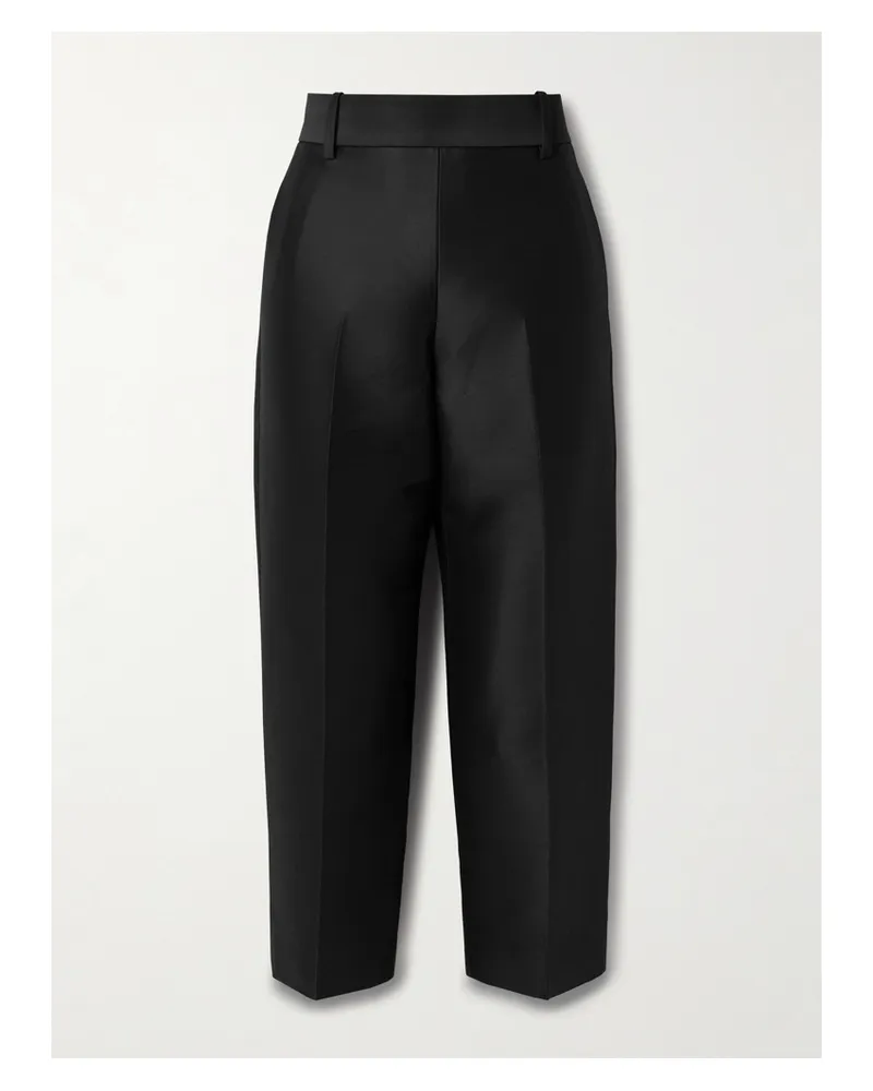 KHAITE Cam Verkürzte Hose Mit Geradem Bein Aus Faille Aus Einer Woll-seidenmischung - Schwarz Schwarz