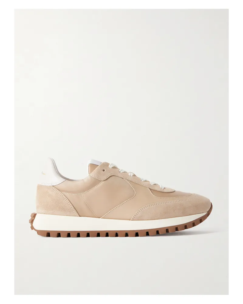 Gianvito Rossi Gravel Suede, Leather And Shell Sneakers - Neutrals Neutrals