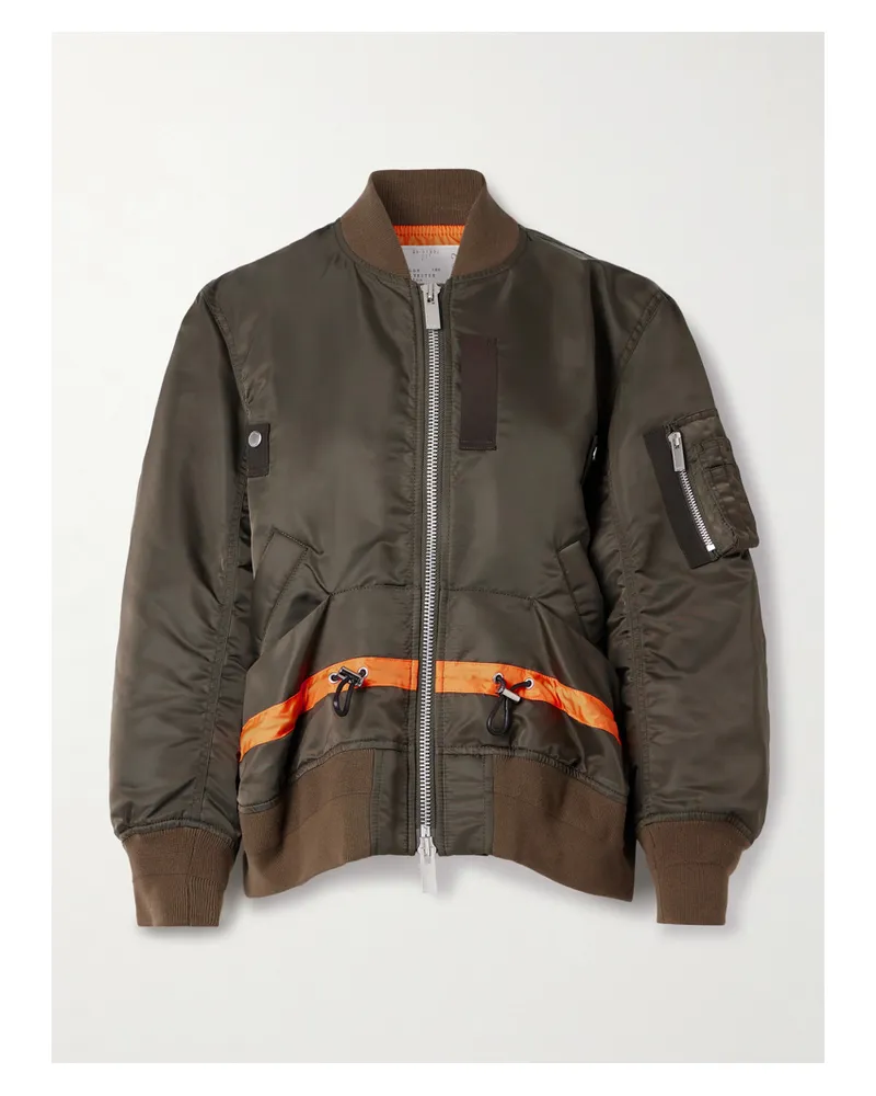 Sacai Bomberjacke Aus Shell - Grün Grün