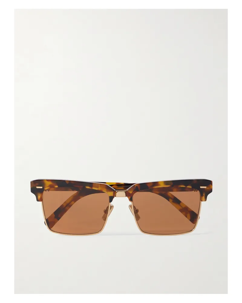 Miu Miu Square-frame Tortoiseshell Acetate And Gold-tone Sunglasses Tortoiseshell