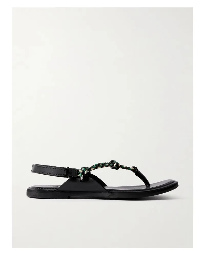 St. Agni Sandalen Aus Geflochtenem Leder - Schwarz Schwarz