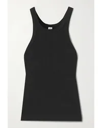 Totême Espera Geripptes Tanktop aus Biobaumwoll-jersey Schwarz