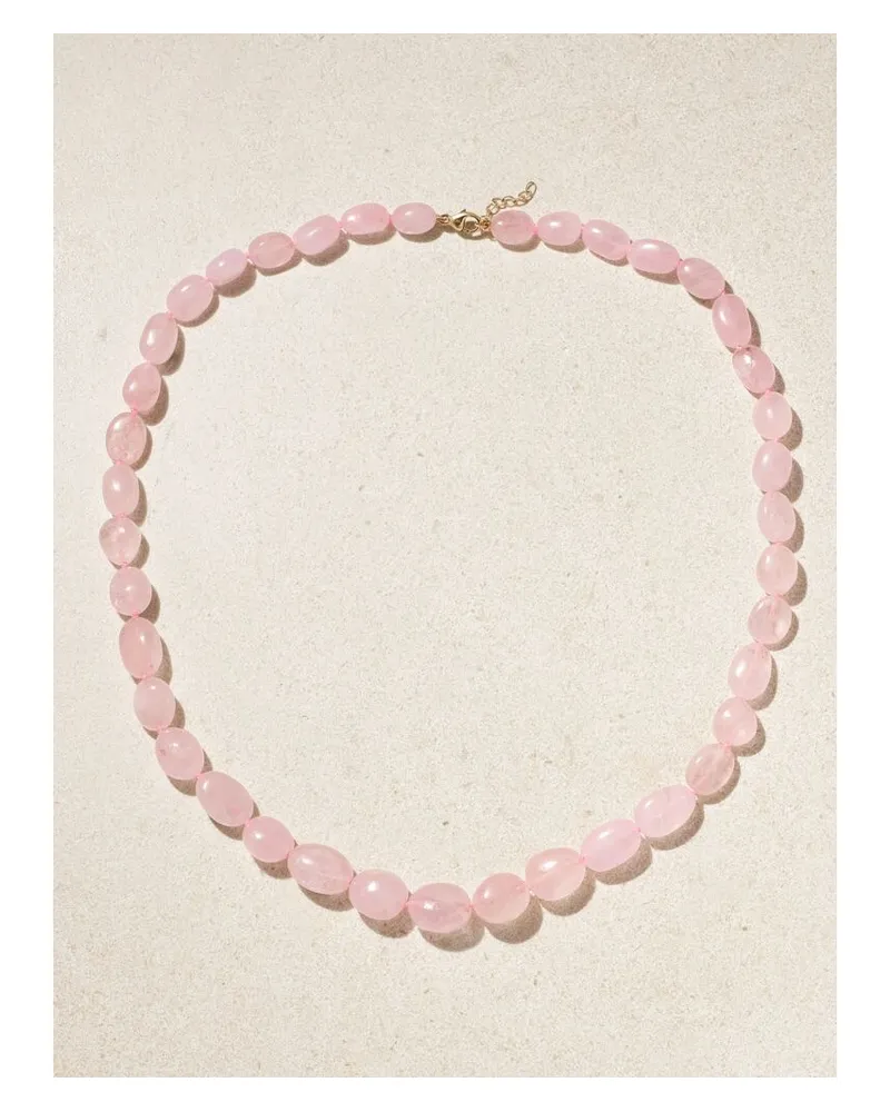 JIA JIA Arizona Large Candy Kette Mit Morganiten Und Details Aus Gold - Pink Pink