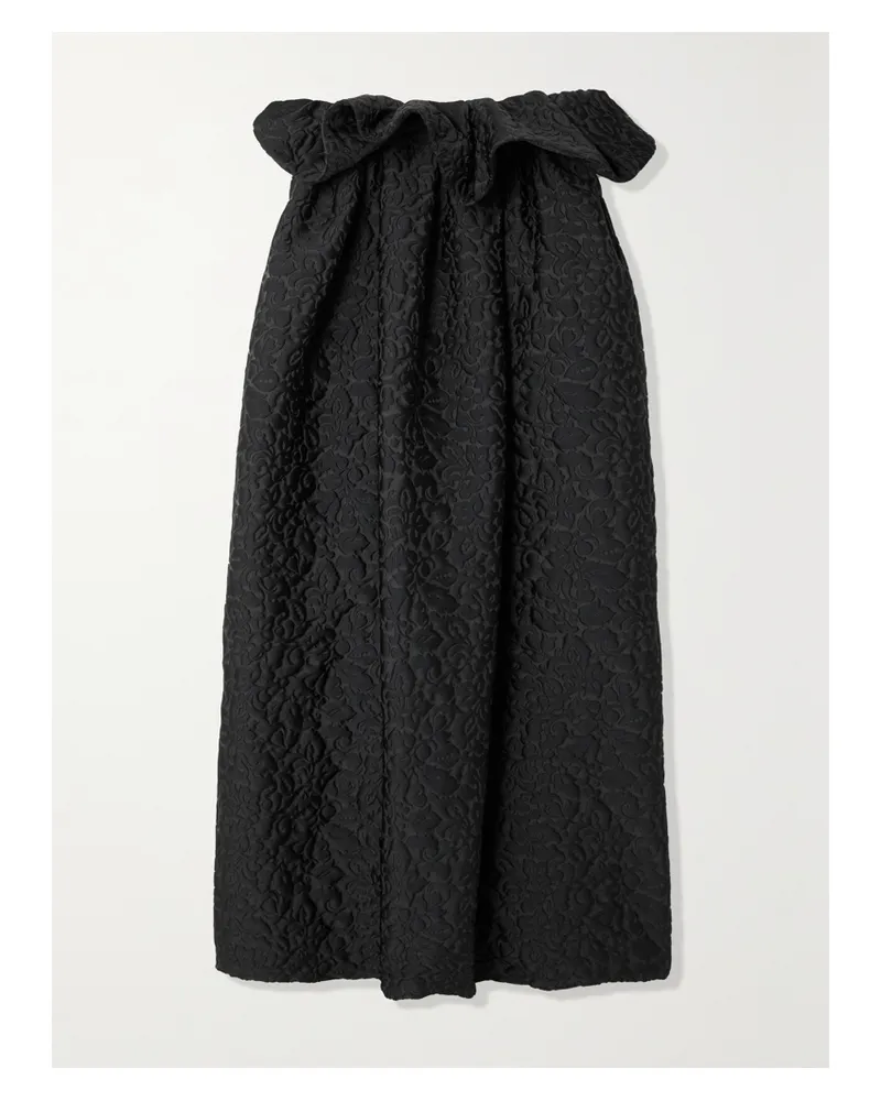 Dries van Noten Trägerloses Midikleid Aus Jacquard Mit Rüschen - Schwarz Schwarz