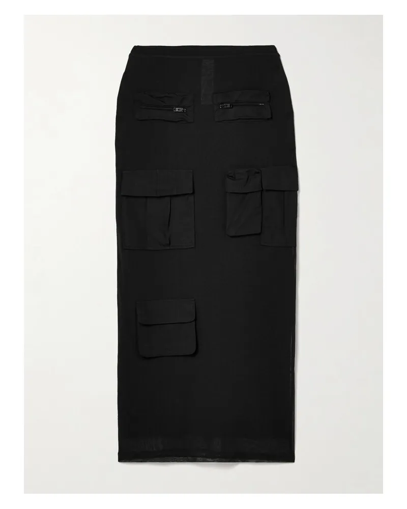 Acne Studios Midirock Aus Mesh Mit Besätzen Aus Baumwollpopeline - Grau Grau