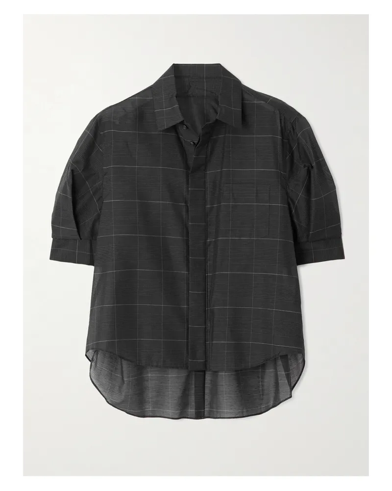 Sacai Glen Hemd Aus Popeline Mit Glencheck-muster - Grau Grau