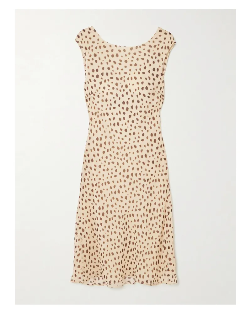 Posse Leo Cheetah-print Silk-georgette Mini Dress - Brown Brown