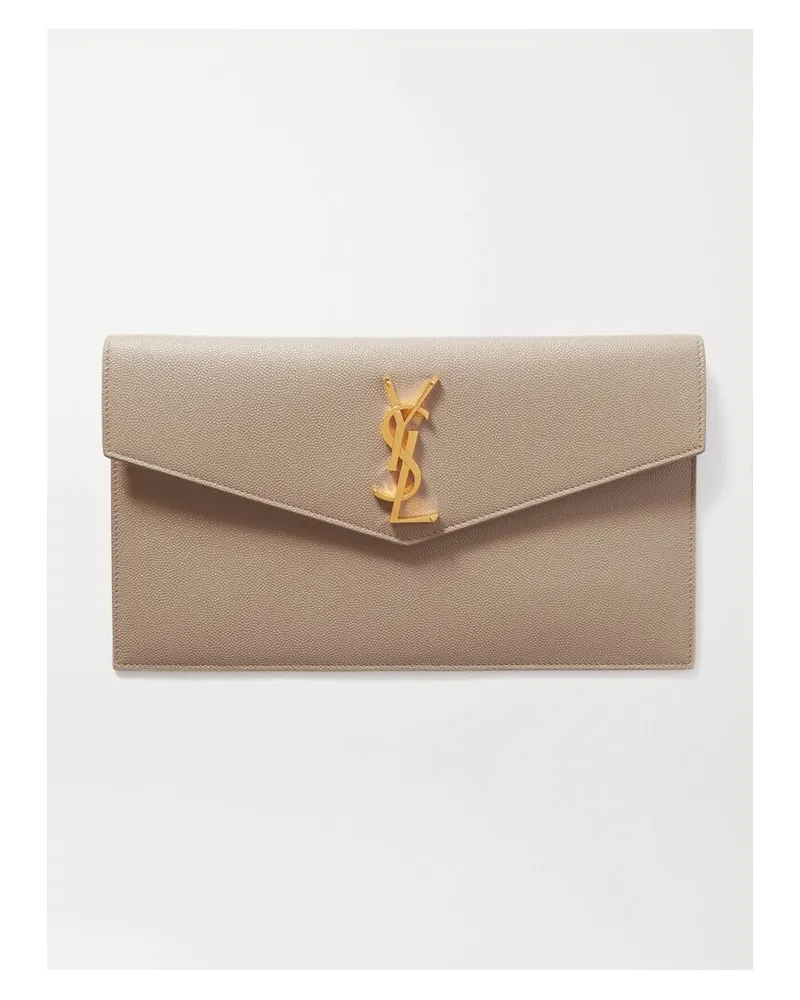 Saint Laurent Uptown Beutel Aus Strukturiertem Leder - Neutral Neutral