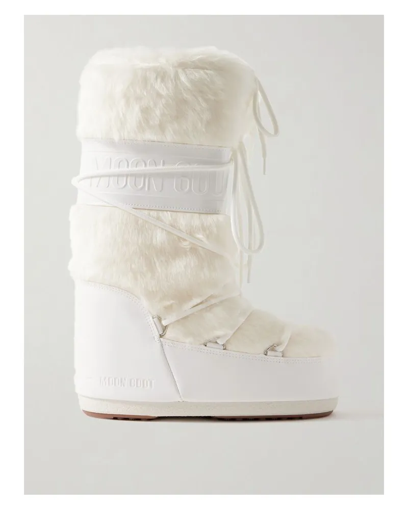 Moon Boot Icon Schneestiefel Aus Kunstleder Und Faux Fur - Weiß Weiß