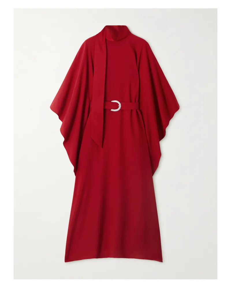 Taller Marmo La Luna Kaftan Aus Cady Mit Gürtel Und Kristallen - Rot Rot