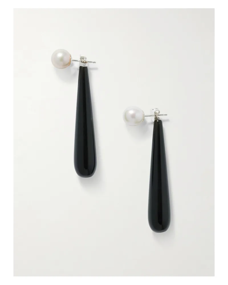 Sophie Buhai Medium Angelyne Onyx And Pearl Earrings - Black Black