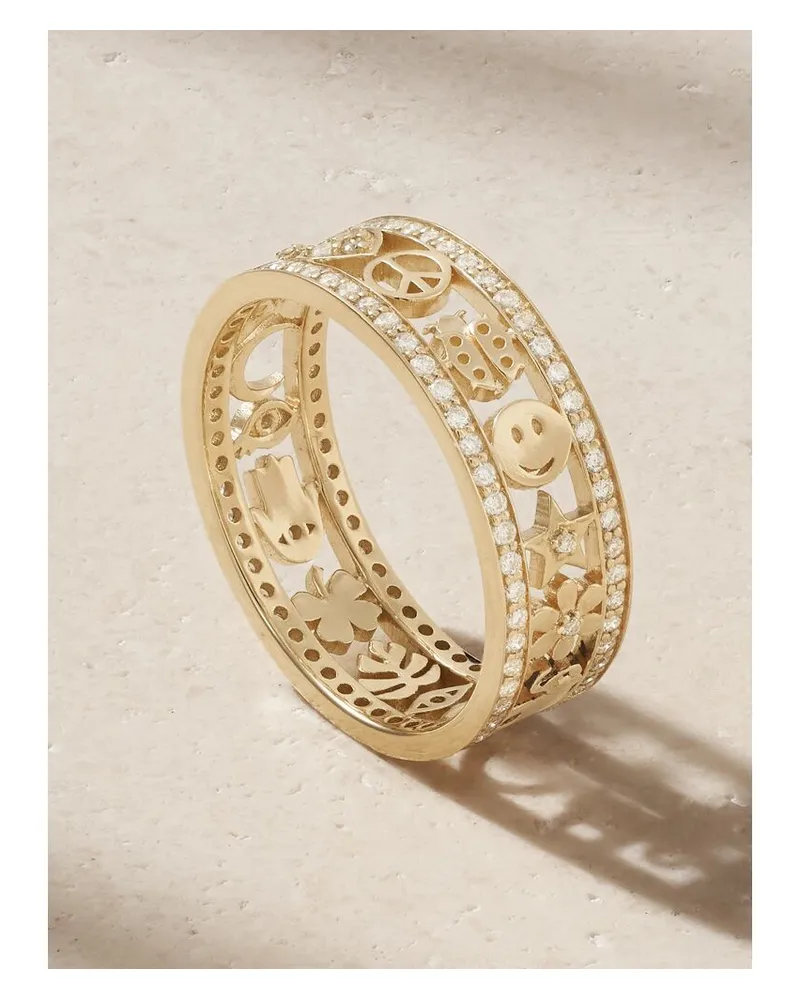 Sydney Evan Open Icon Ring Aus 14 Karat Gold Mit Diamanten Gold