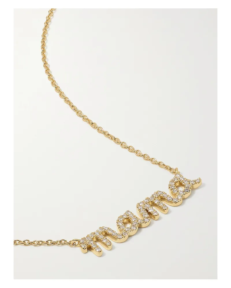 Sydney Evan Mama Kette Aus 14 Karat Gold Mit Diamanten Gold