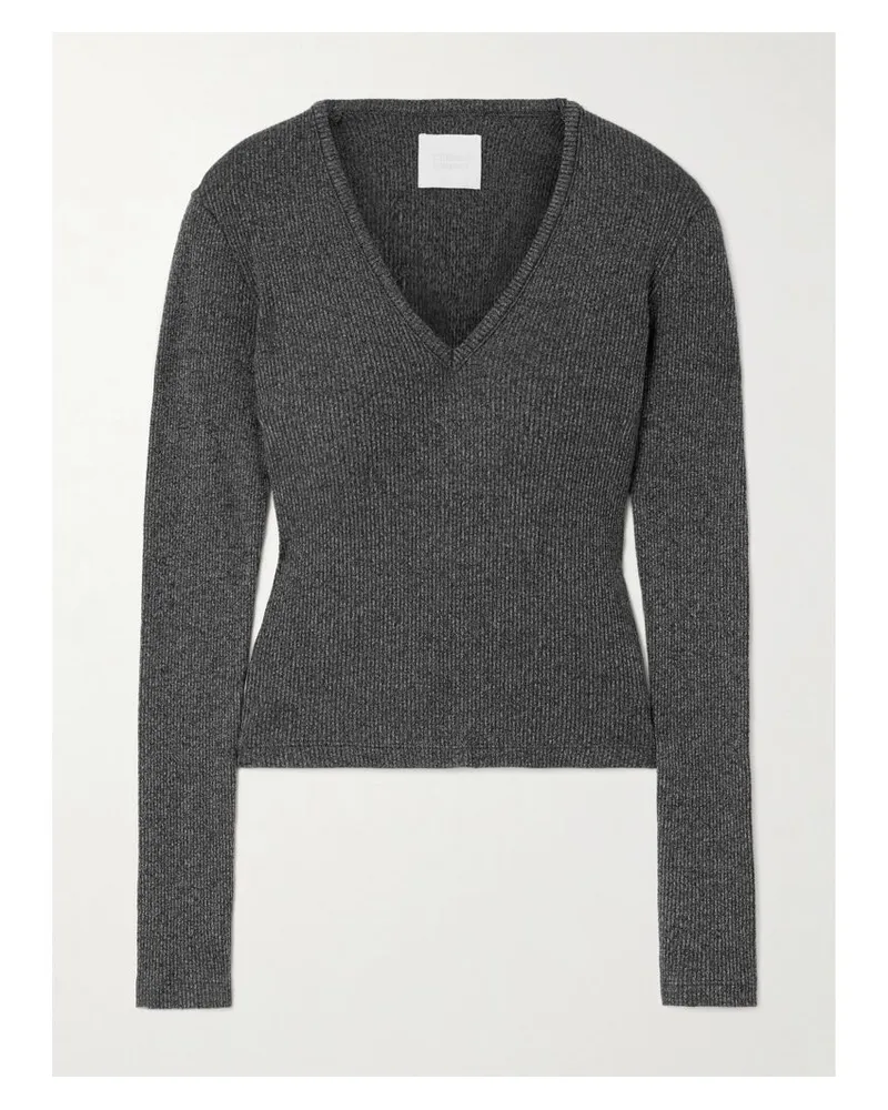 Citizens of humanity Emma Oberteil Aus Geripptem Stretch-strick - Schwarz Schwarz