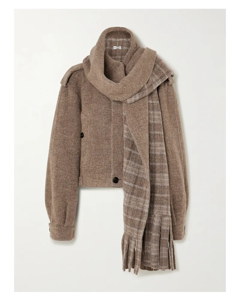 Burberry Jacke Aus Einer Lamahaarmischung Mit Fransen Und Schaldetail - Neutral Neutral