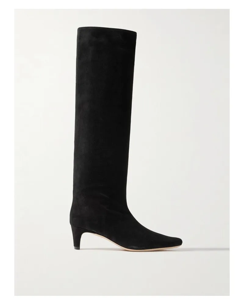 STAUD Wally Kniehohe Stiefel Aus Veloursleder - Schwarz Schwarz