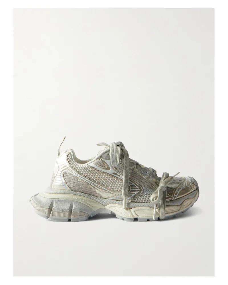 Balenciaga 3xl Mesh And Rubber Sneakers - Off-white Off-white