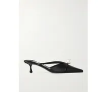 Sana 50 Mules Aus Satin Mit Kunstperle - Schwarz