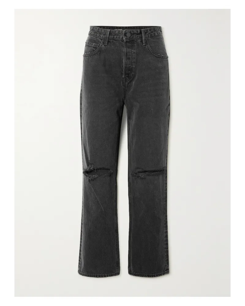 GRLFRND Amanda Hoch Sitzende Jeans Mit Geradem Bein In Distressed-optik - Schwarz Schwarz