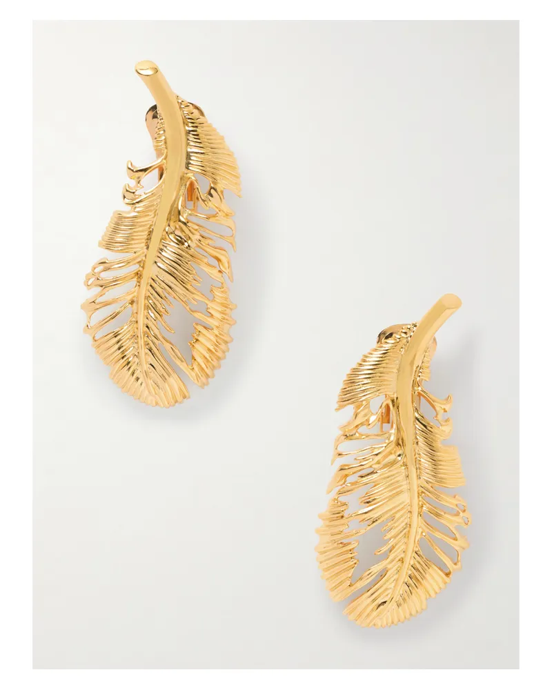 Oscar de la Renta Goldfarbene Ohrclips Gold