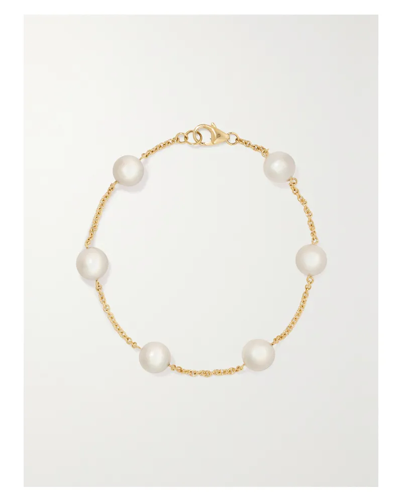 Mikimoto 18-karat Gold Pearl Bracelet - White White