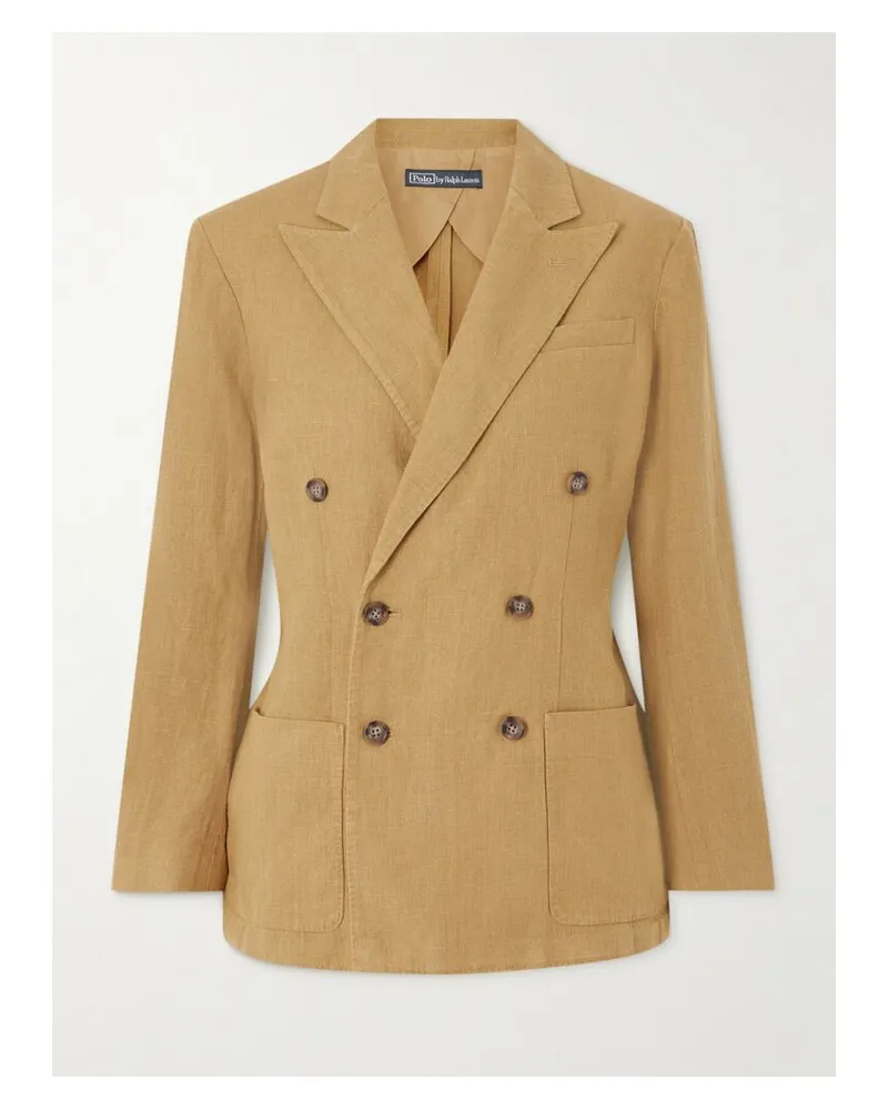 Ralph Lauren Doppelreihiger Blazer Aus Leinen - Neutral Neutral