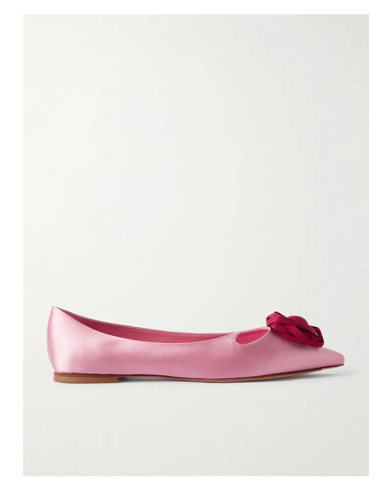 Roger Vivier Rose Vivier Ballerinas Aus Satin Mit Cut-out Und Verzierung - Pink Pink