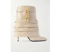 Shark Lock Ankle Boots Aus Gerafftem Leder Mit Verzierung - Neutral